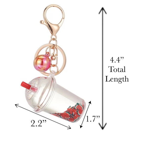 Boho Chic Dragon Fruit Infused Water Drink Keychain Charm - Picture 17 of 17